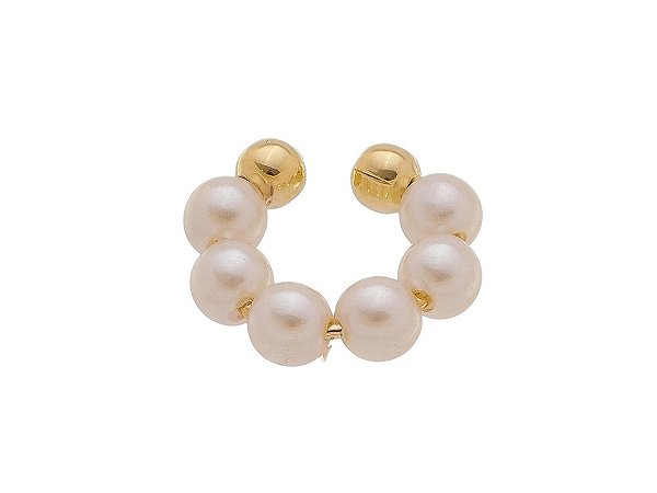 Piercing Fake Feminino Pérola Banhado a Ouro 18K