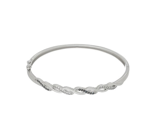 Bracelete Feminino Infinito Cravejado em Prata 925 com Zircônias
