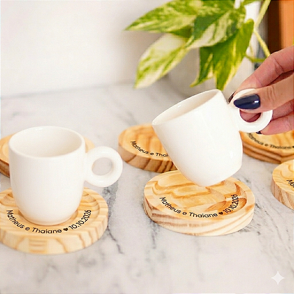 Xícara com Pires em Pinus