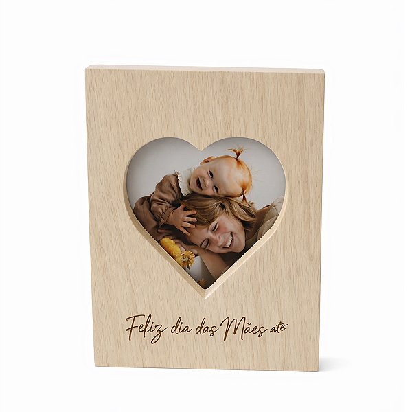 Porta Retrato Personalizado 10x15 Coração Dia das Mães