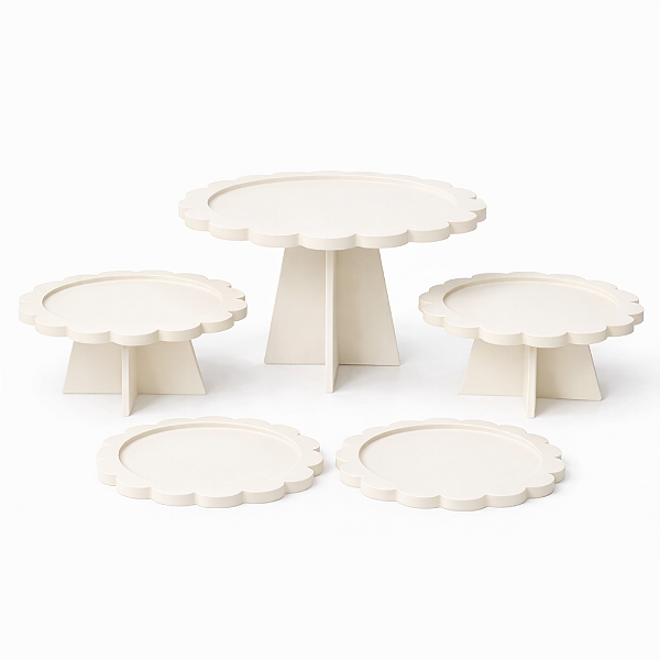 Kit Boleiras e Bandejas para Doces Flor Candy Colocar para Festa Pegue Monte