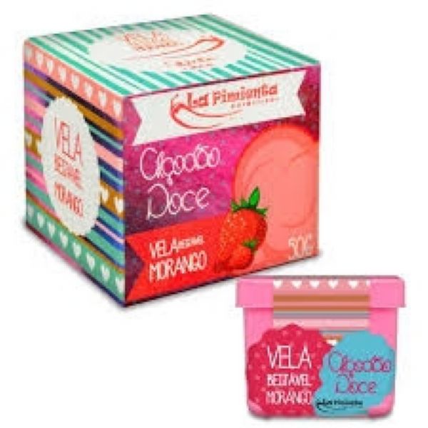 VELA MORANGO BEIJÁVEL ALGODÃO DOCE 50g