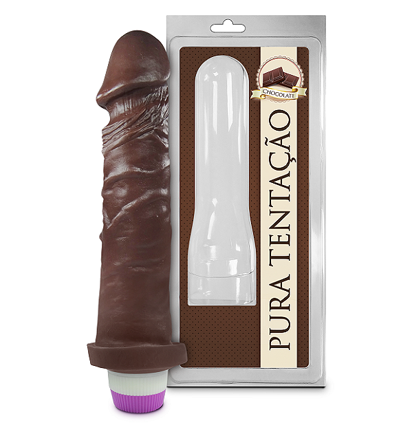 PÊNIS AROMÁTICO DE CHOCOLATE C/ VIBRO 18cm - PC003