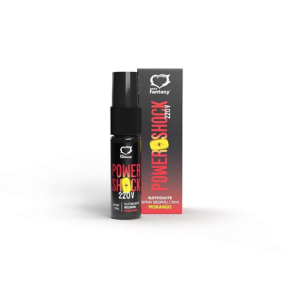 POWER SHOCK SPRAY VIBRANTE BEIJÁVEL MORANGO 15ml
