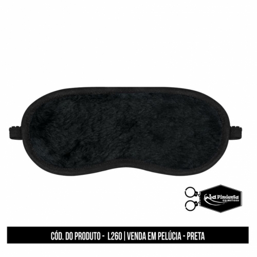 VENDA TAPA OLHOS EM PELÚCIA PRETO - L260