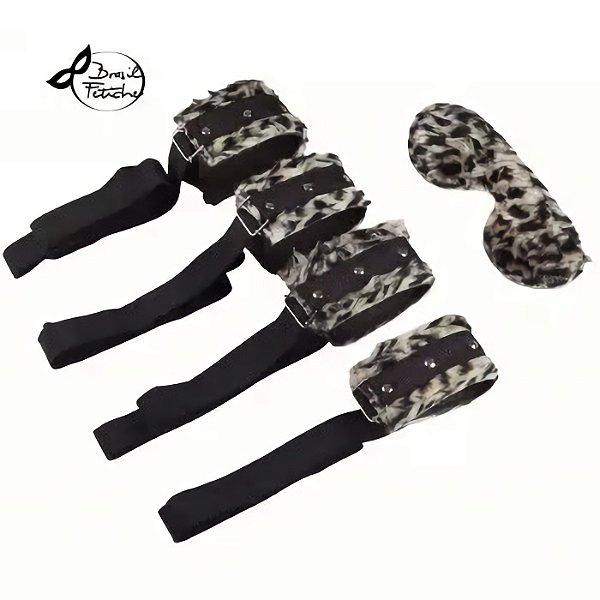 KIT BONDAGE E VENDA EM PELÚCIA ONÇA