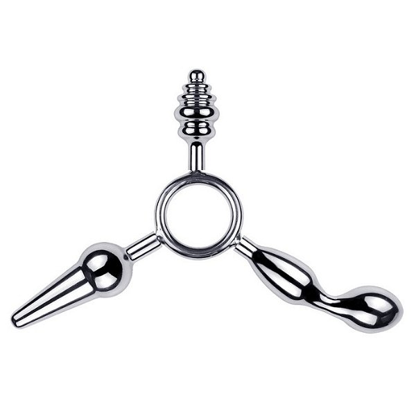 Plug anal 3 pontas em aço 3x1 - MPA2113