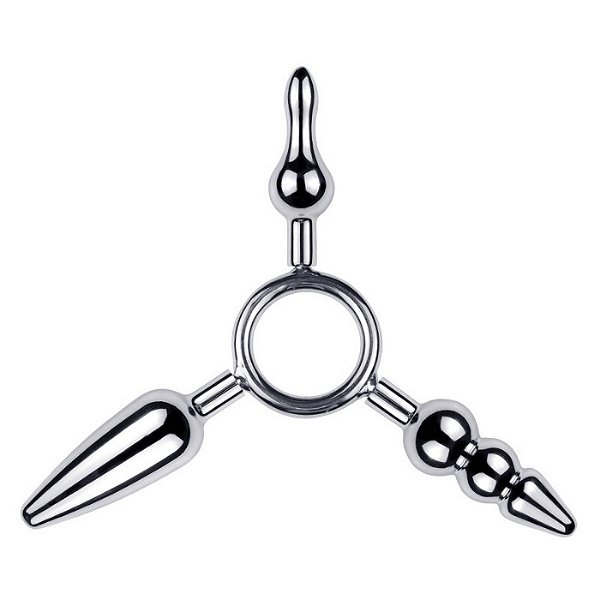 Plug anal 3 pontas em aço 3x1 - MPA2112