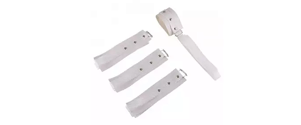 KIT BONDAGEM 4 AMARRAS EM COURO SINTÉTICO BRANCO - KB4CB