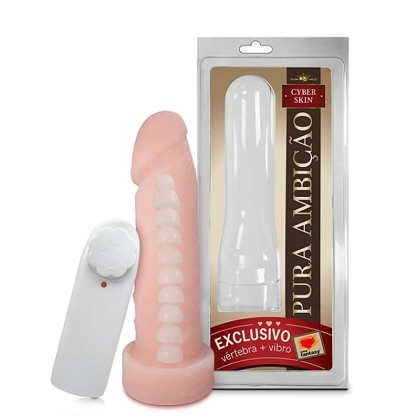 Prótese realista em CyberSkin com Vértebra e Vibro 16cm x 4,5cm - 300