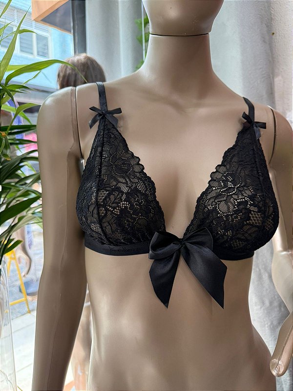RITA BRALETE EM RENDA - PRETO