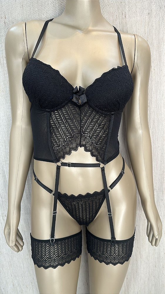 VENEZA CONJUNTO COM BOJO - PRETO