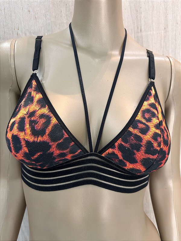 FLAVIA BRALETE - PRETO C/ ONÇA