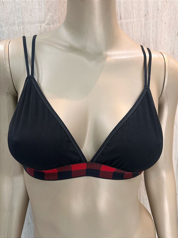 LIZE BRALETE  - PRETO C/ VERMELHO