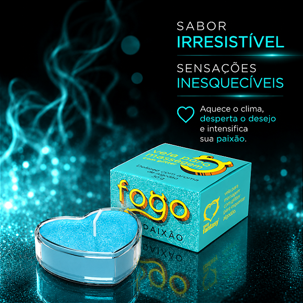 FOGO DA PAIXÃO Vela com Aroma Menta e Glitter 20g