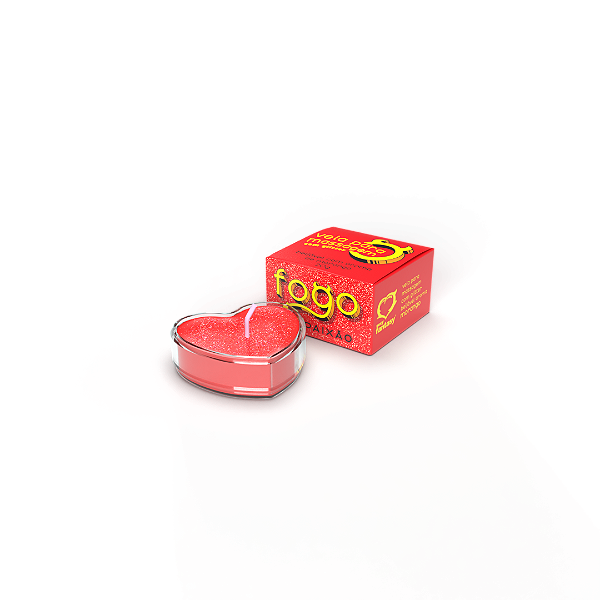 FOGO DA PAIXÃO Vela com Aroma Morango com Glitter 20g