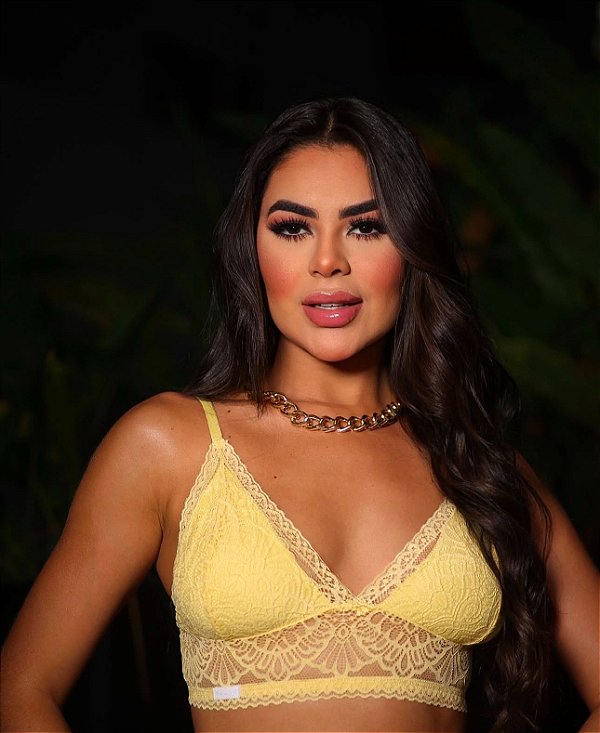 TAIS BRALETE EM RENDA - AMARELO