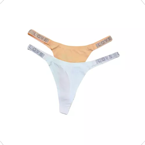 SECRET FIO SEM COSTURA C/ STRAS COR ROSA NEON - TAM P / M