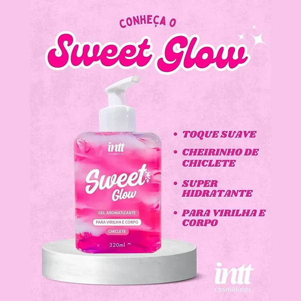 SWEET GLOW Hidratante Para Virilha E Corpo Sweet Glow Chiclete 320ml