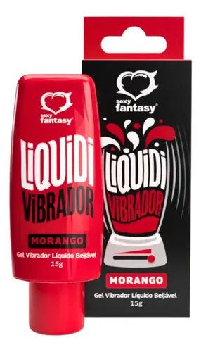 LIQUIDI Vibrador Gel Líquido Beijável Morango 15g