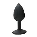 Plug Anal em Silicone com Ventosa tamanho P cor Preto- 8934