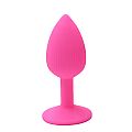 Plug Anal em Silicone com Ventosa tamanho P cor Pink - 8934