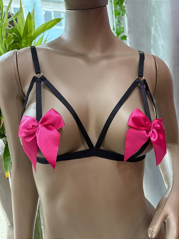 EXIBIDA BRALETE - PRETO C/ PINK
