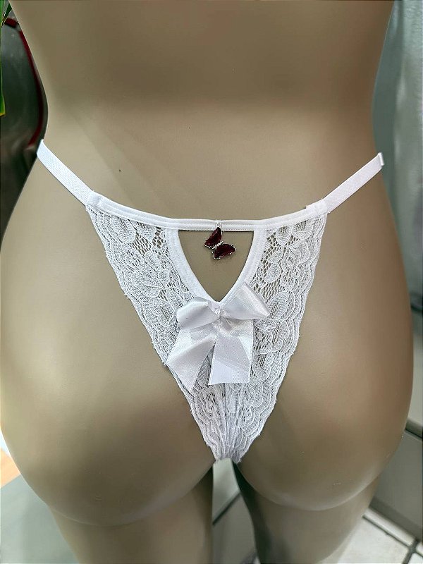 FIO RENDA COM PINGENTE BORBA - BRANCO
