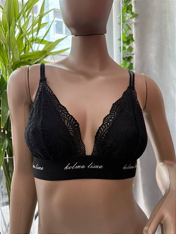 BIANCA BRALETE C/ PALA - PRETO E LETRA BRANCA