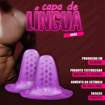 CAPA DE LÍNGUA Seu Prazer na Ponta da Língua cor Roxo - A571