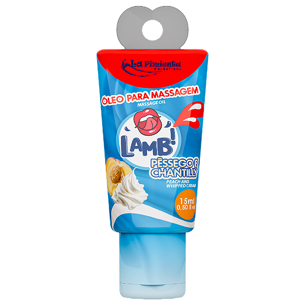 LAMB! ÓLEO PARA MASSAGEM BEIJÁVEL PÊSSEGO E CHANTILLY 15ml