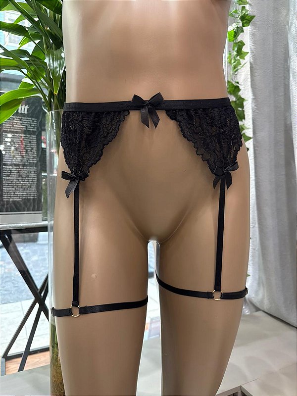 NAYRA CINTA LIGA RENDA - PRETO (não acompanha a calcinha)