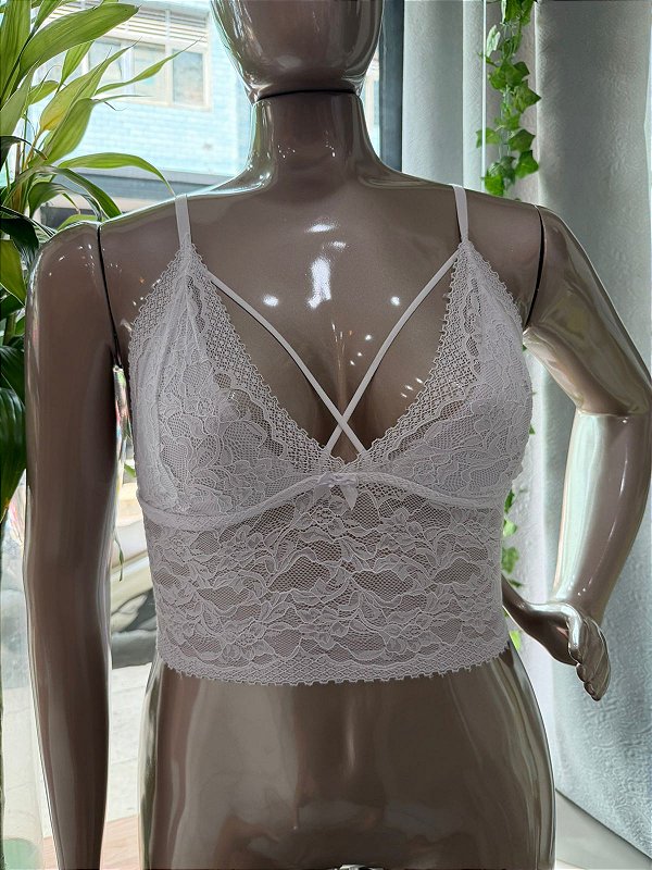EVA TOP EM RENDA BRANCO - TAM GG