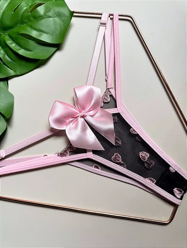 LAÇÃO FIO TULE BORDADO ROSA - 027