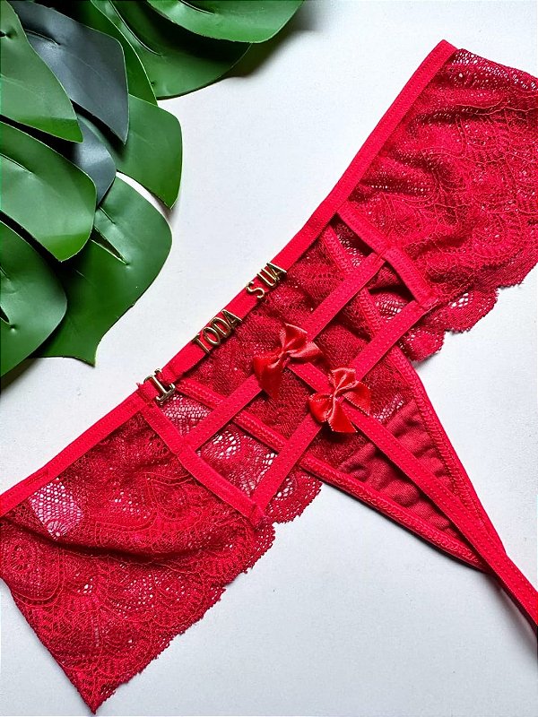 TWO LAÇOS FIO RENDA LETRA VERMELHO - 067 (não acompanha as letras)