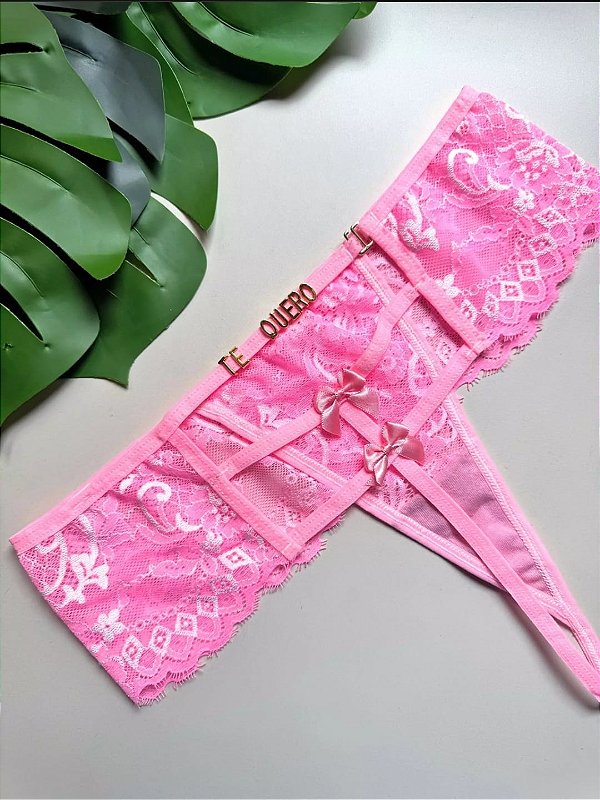 TWO LAÇOS FIO RENDA LETRA ROSA BARBIE - 067 (não acompanha as letras)