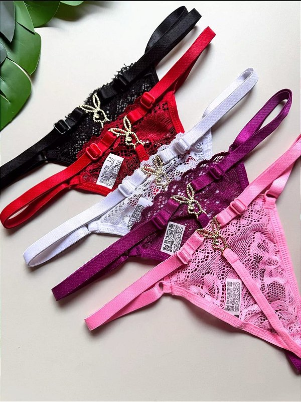 PLAYBOY DOURADO FIO SEXY BRANCO - 582