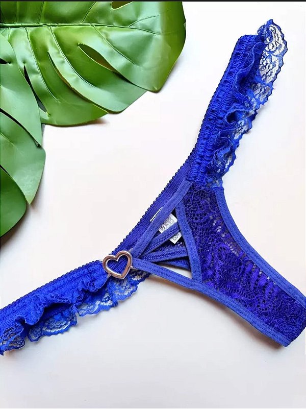 CORAZON FIO COM BABADO AZUL ROYAL - 453