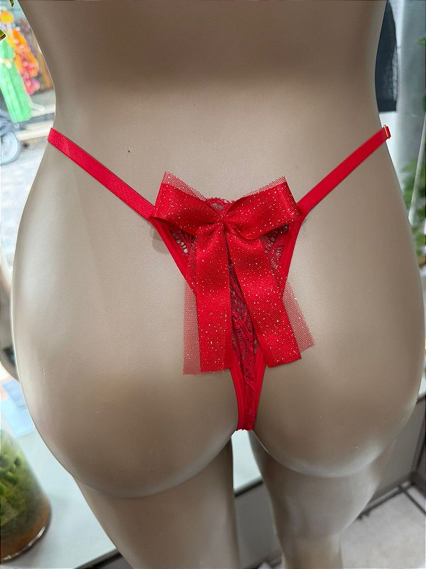 LAÇO DE BRILHO FIO SEXY VERMELHO - 266
