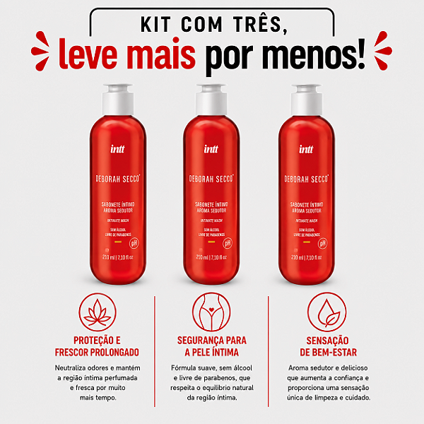 KIT COM TRES SABONETE ÍNTIMO by Deborah Secco (cada sai por 32,86 no pix)