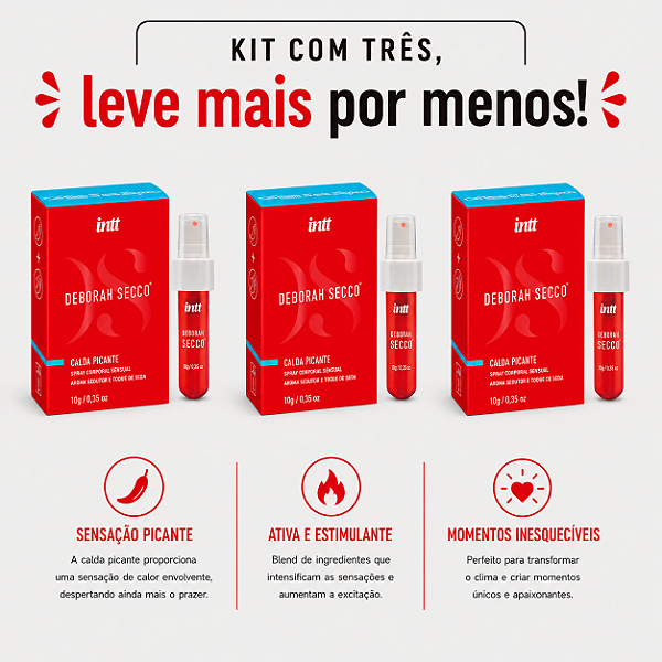 KIT COM TRES CALDA PICANTE BEIJÁVEL by Deborah Secco ( cada sai por 24,89 no pix )