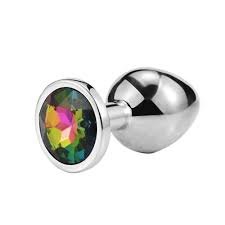 PLUG ANAL P REDONDO CROMADO PEDRA FRUTA COR - 5845