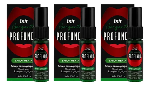 GARGANTA PROFUNDA MENTA INTT 15ml - (Kit 3 un por 17,42 cada no pix)