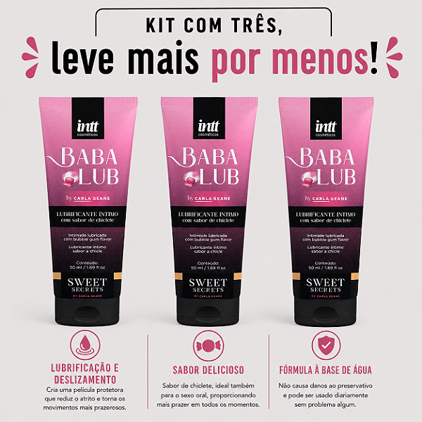 KIT COM TRES BABALUB LUBRIFICANTE ÍNTIMO 50ml ( cada sai por 24,89 no pix )