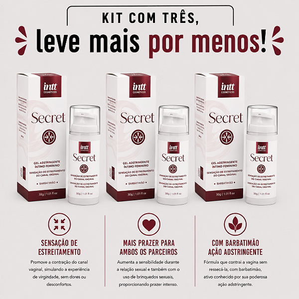KIT COM TRES CLIV SECRET ADSTRINGENTE 17g ( cada sai por 32,85 no pix )