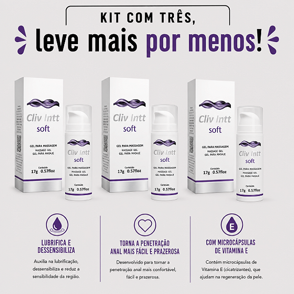 KIT COM TRES CLIV SOFT INTT 17g ( cada sai por 36,84 no pix )
