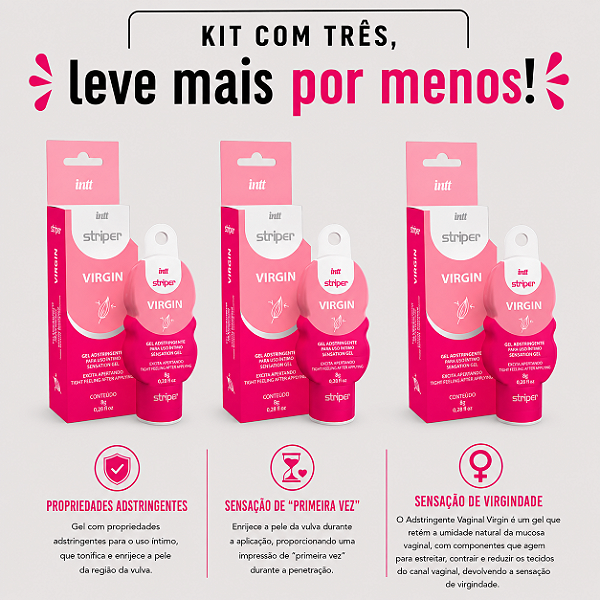 KIT COM TRES STRIPER VIRGIN 8g ( cada sai por 16,42 no pix )