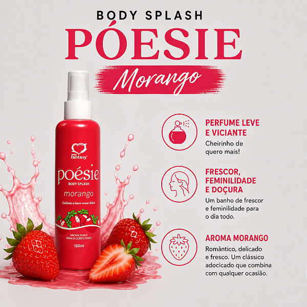 Body Splash Poésie Morango 120ml