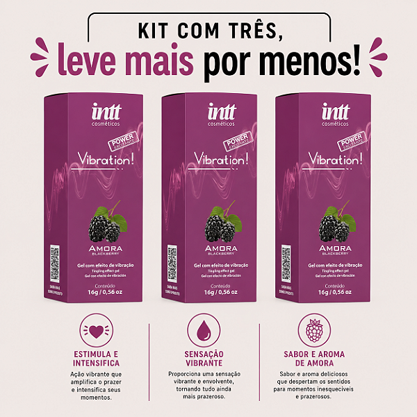 KIT COM TRES VIBRATION! POWER AMORA 17ml ( cada sai por 58,76 no pix )
