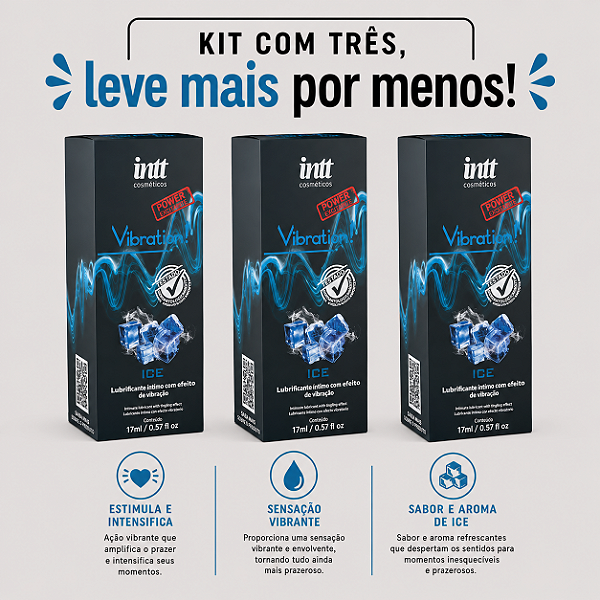 KIT COM TRES VIBRATION! POWER ICE 17ml ( cada sai por 59,75 no pix )